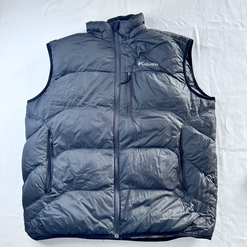 Columbia Omni-Heat Duck Down Puffer Vest Mens XL Black SM1064
